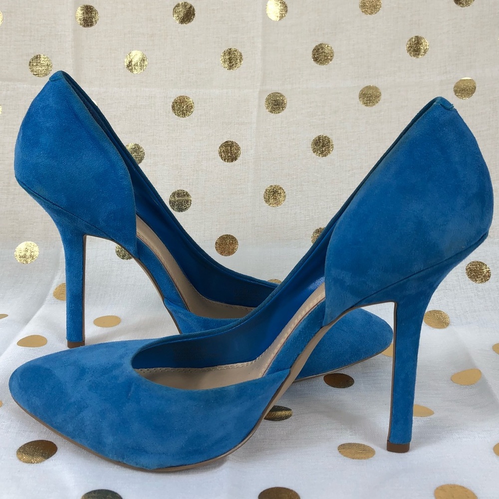 BCBG Blue Suede Pumps